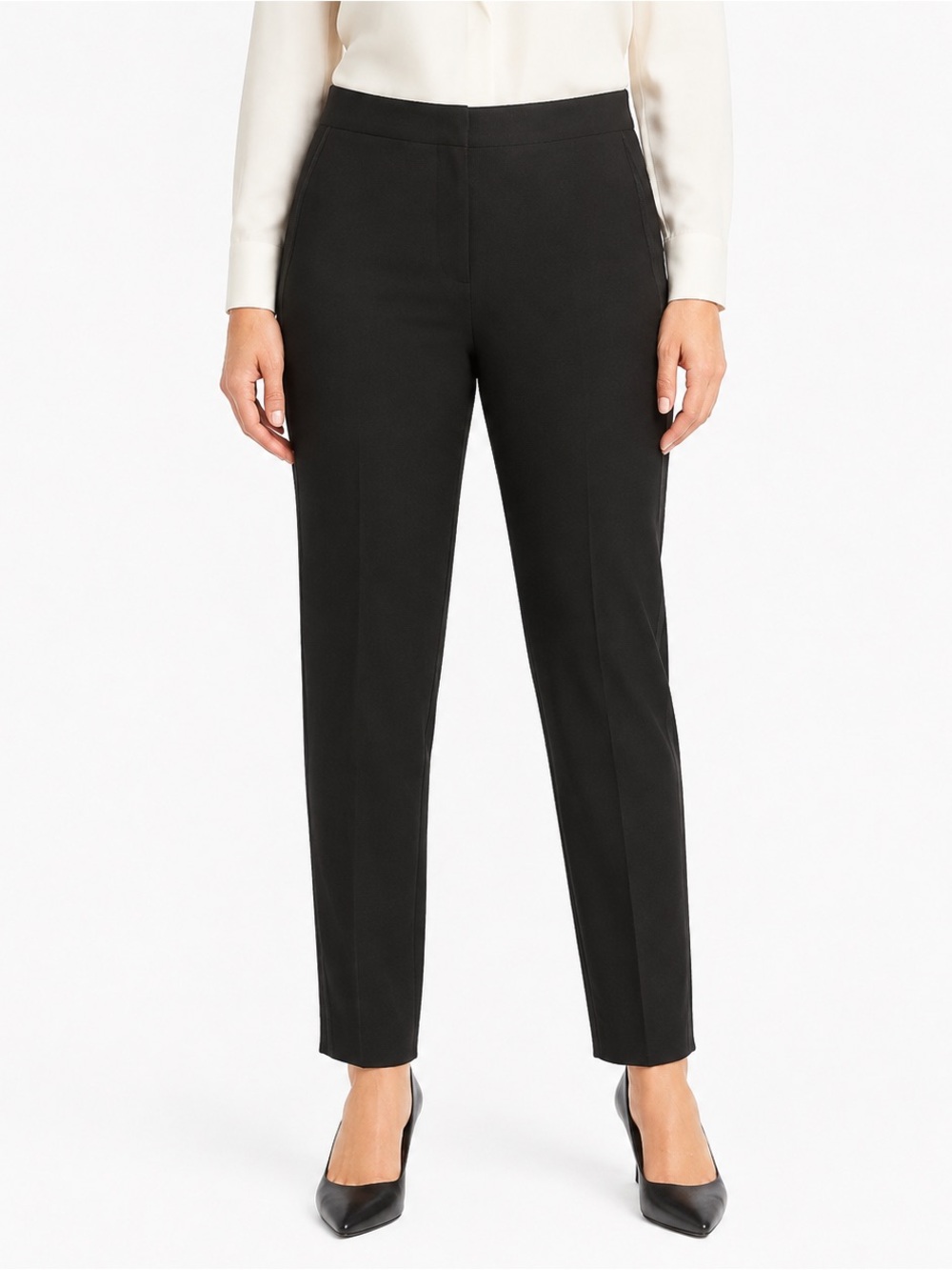 Theory Black Wool Blend Slim Straight Dress Pants Size 12